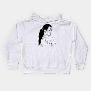 Woman portrait Kids Hoodie